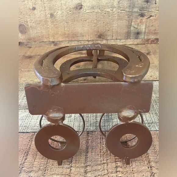 Horseshoe Western Decor Cowboy St.Croix Forge Steel salt/pepper/Napkin Holder - Picture 5 of 8